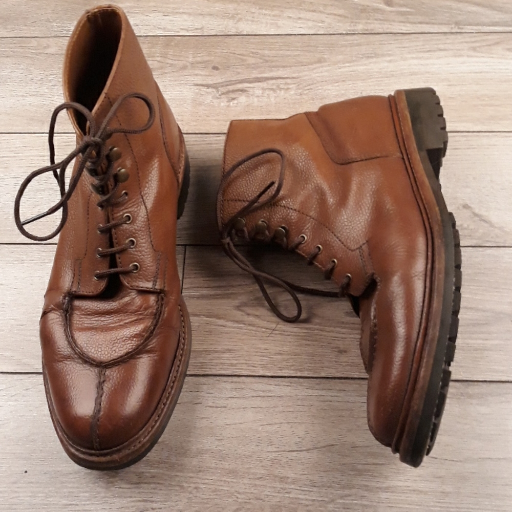 GRENSON Goodyear Brown Leather Sz 11 G Mens Lace Up Split‎ Toe Boots